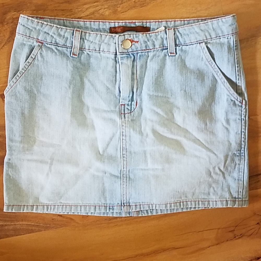 Light denim mini skirt